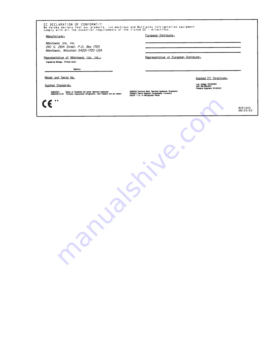 Manitowoc 14514 2/08 Installation & Use Manual Download Page 23