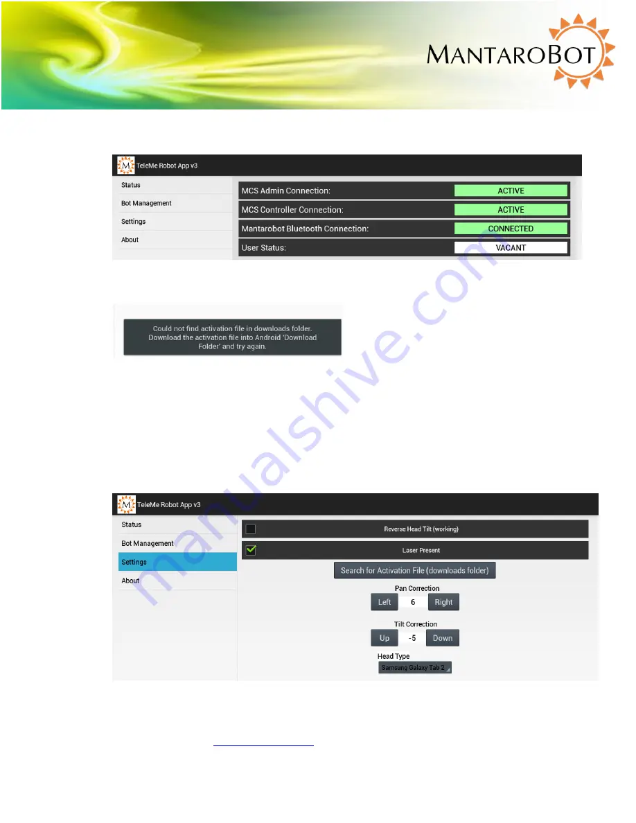 MantaroBot TableTop TeleMe Quick Start Manual Download Page 20