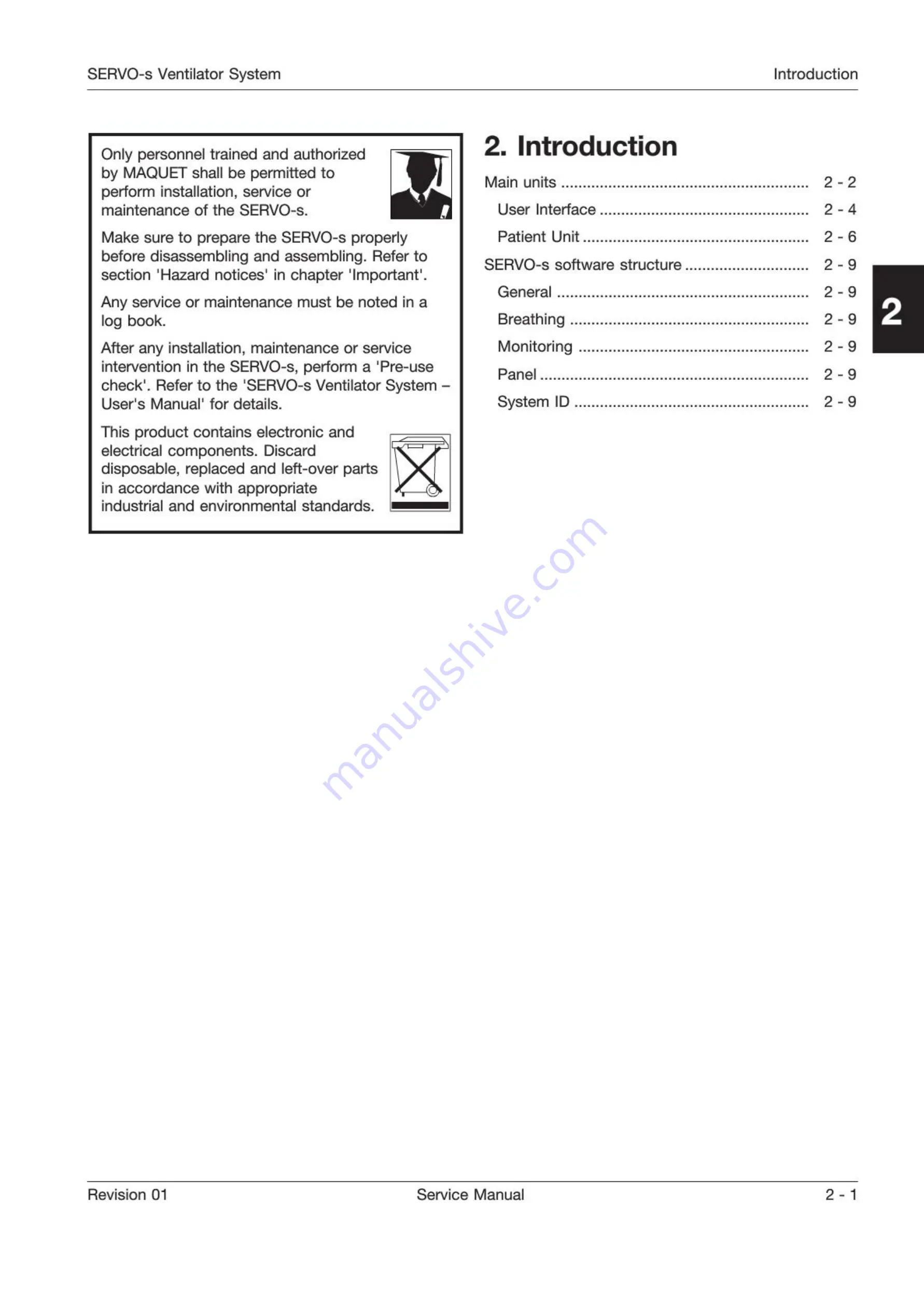 Maquet SERVO-s Service Manual Download Page 9