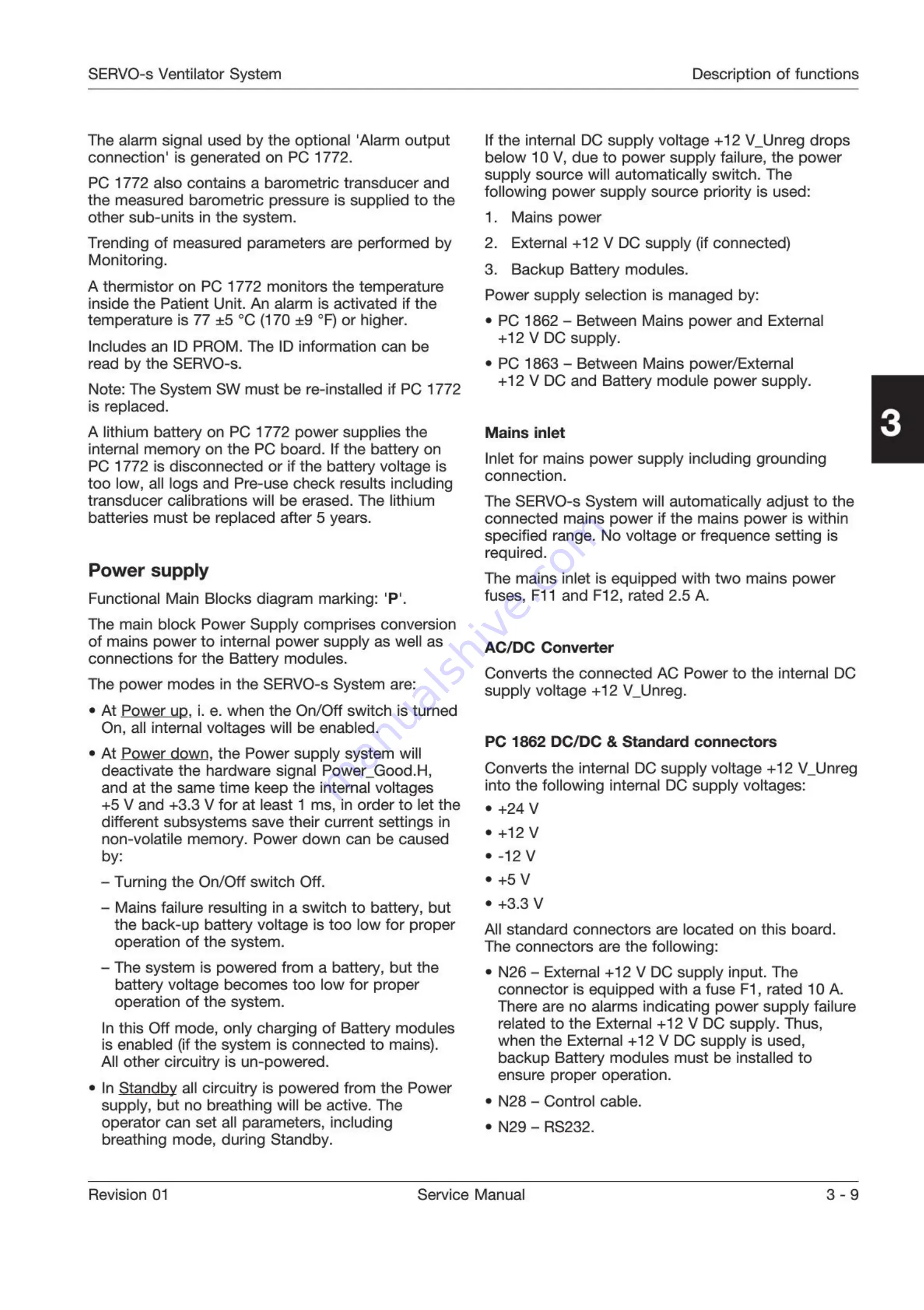 Maquet SERVO-s Service Manual Download Page 27