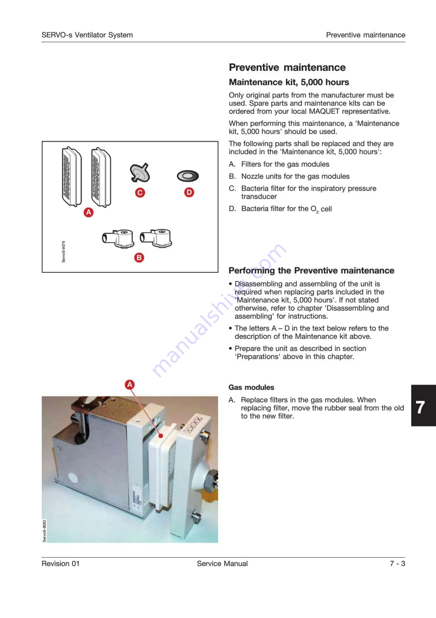 Maquet SERVO-s Service Manual Download Page 73