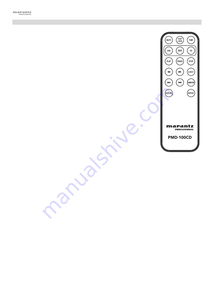 Marantz professional PMD-100CD User Manual Download Page 20