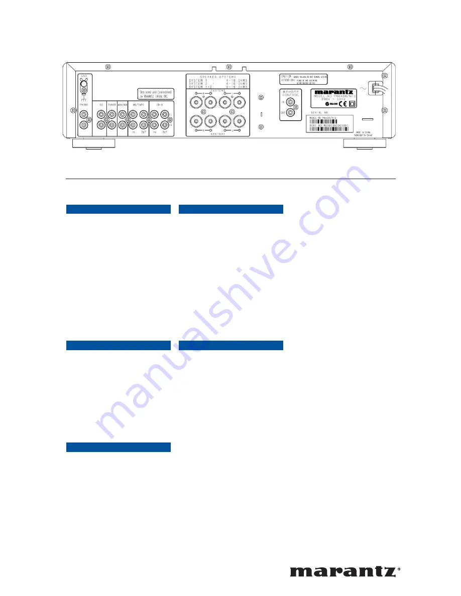 Marantz CD5400 OSE Quick Manual Download Page 4