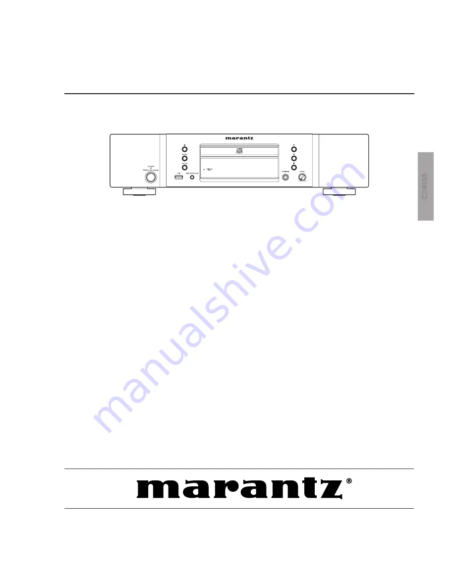 Marantz CD6003 Service Manual Download Page 1