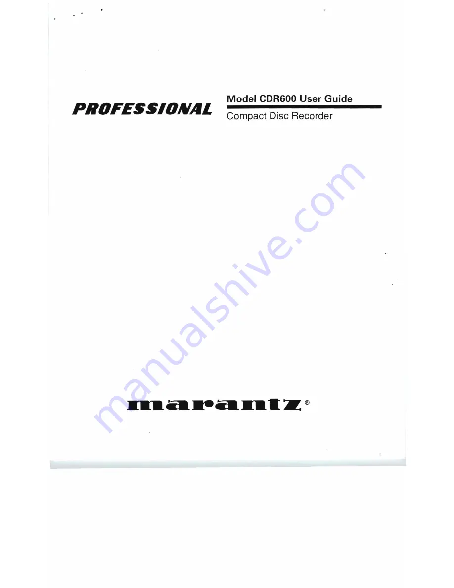 Marantz CDR600 User Manual Download Page 1