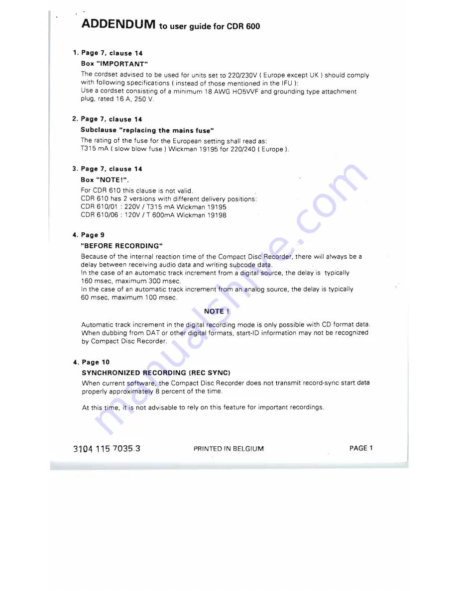 Marantz CDR600 User Manual Download Page 2