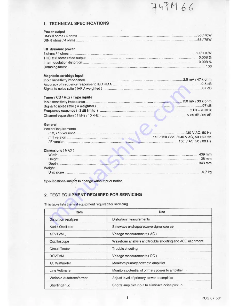 Marantz PM66KI Service Manual Download Page 2