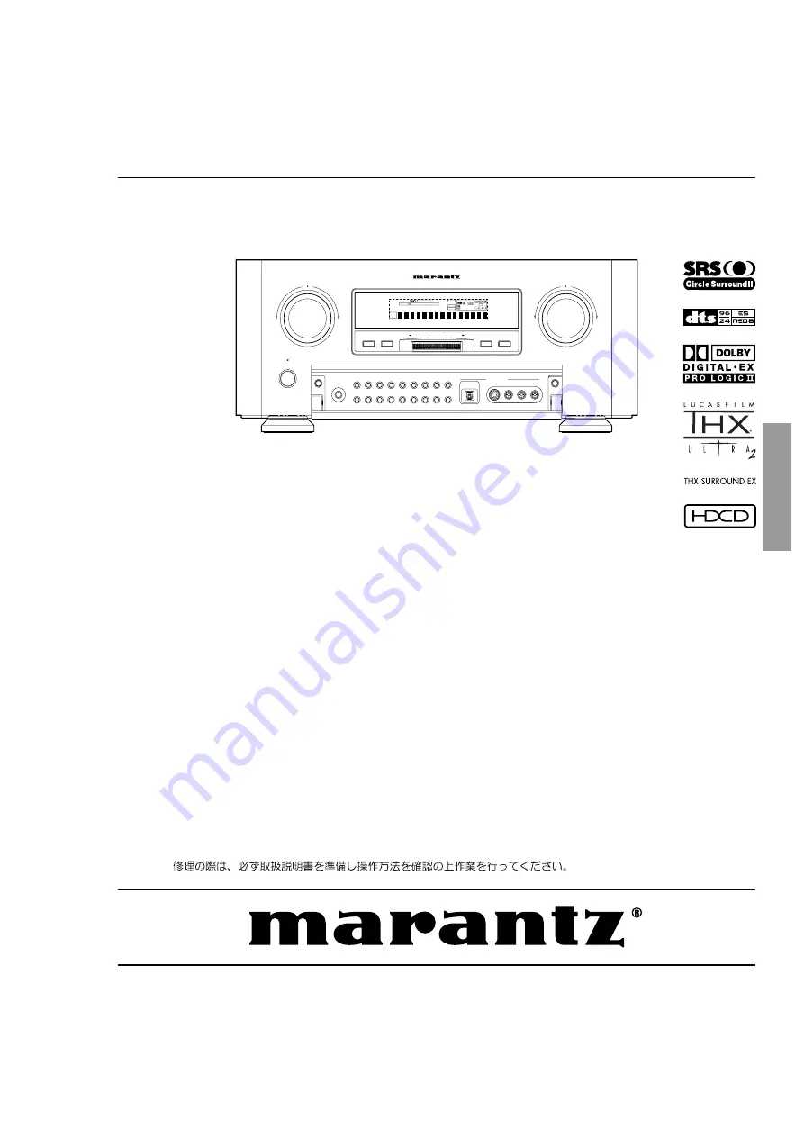 Marantz SR-12S1 Service Manual Download Page 1