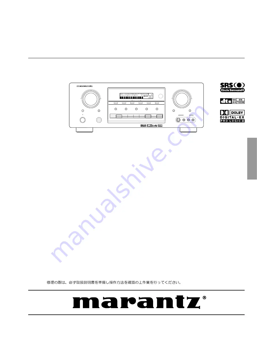 Marantz SR5400 Service Manual Download Page 1