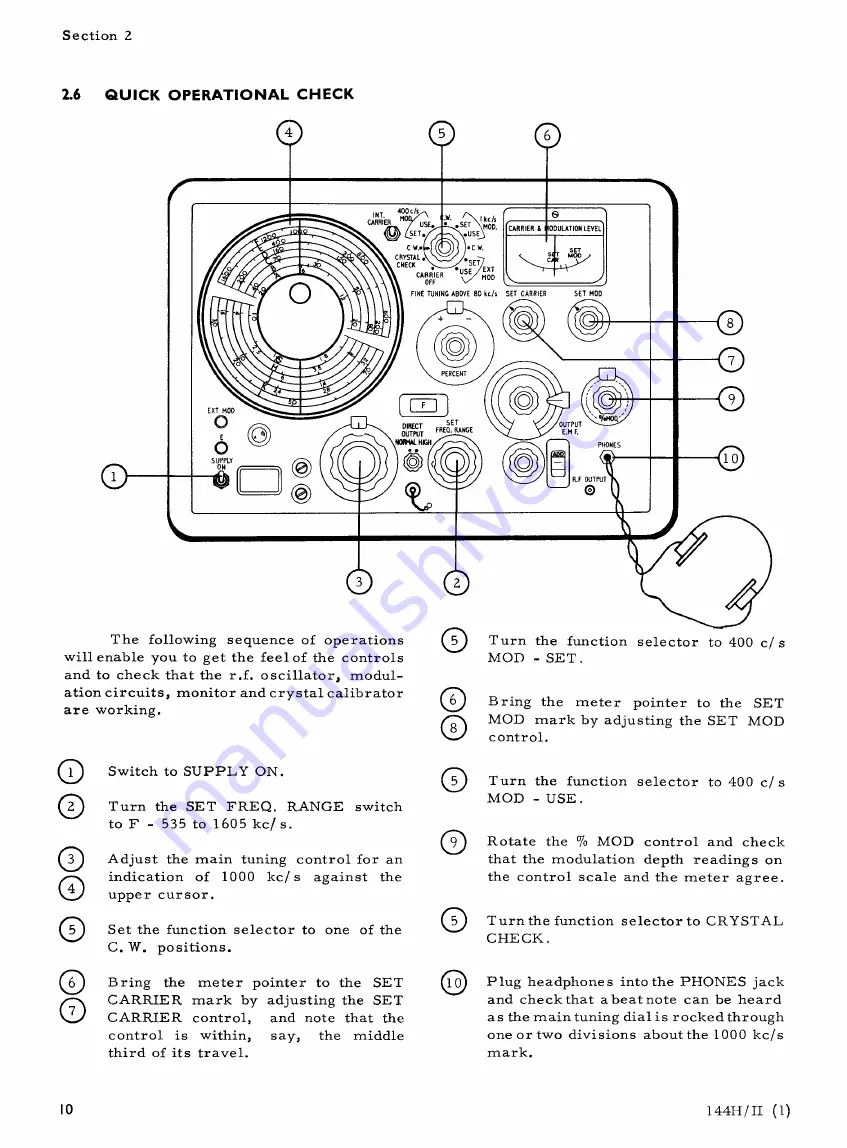 Marconi TF 144H Series Operating And Maintenance Handbook Download Page 12