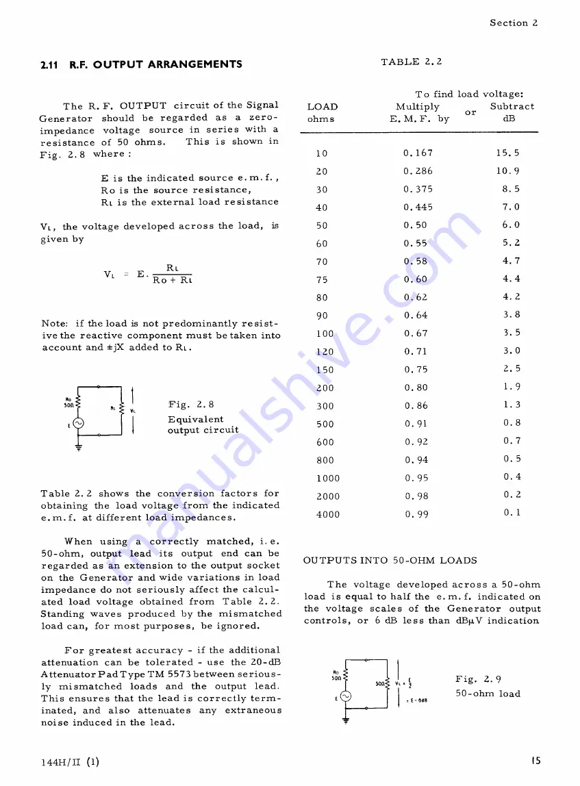 Marconi TF 144H Series Operating And Maintenance Handbook Download Page 17