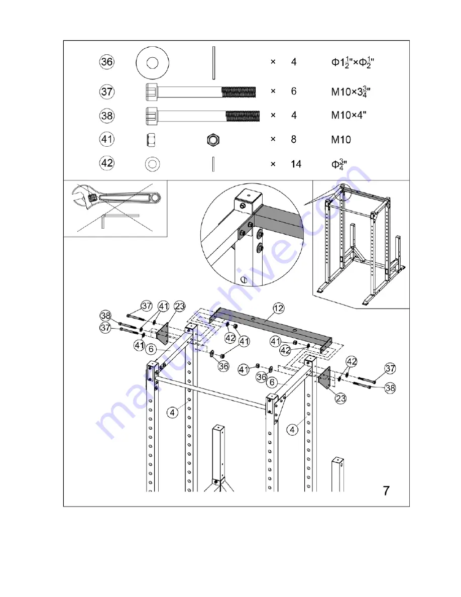 Marcy MONSTER CAGE STB-98005 Assembly Manual Download Page 12