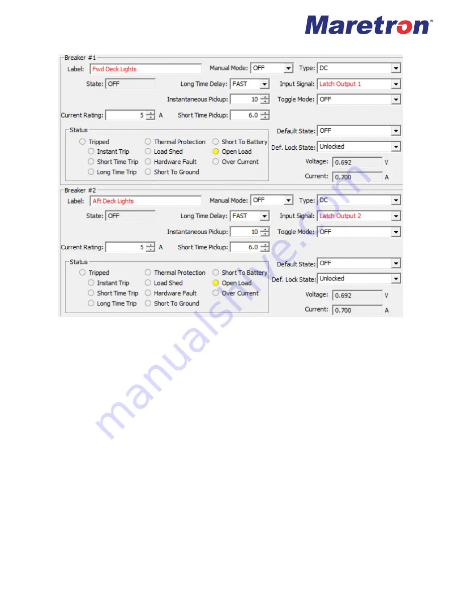 Maretron MPOWER CLMD16 Configuration Manual Download Page 49