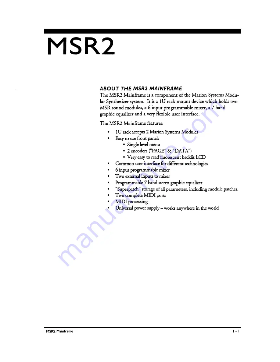 Marion MSR-2 Скачать руководство пользователя страница 8