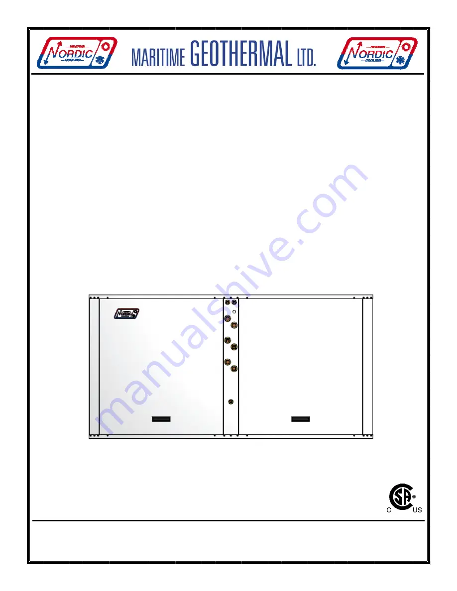 Maritime Geothermal EMWT-65-HACW-P-1T Installation And Service Manual Download Page 1