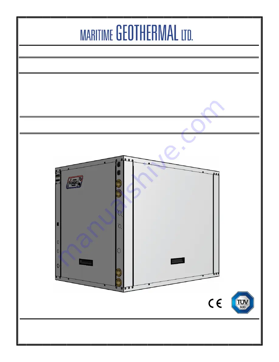 Maritime Geothermal WH-Series Installation And Service Manual Download Page 1