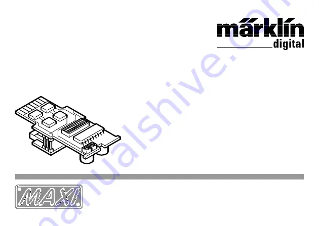 Marklin Digital MAXI 60955 Manual Download Page 1