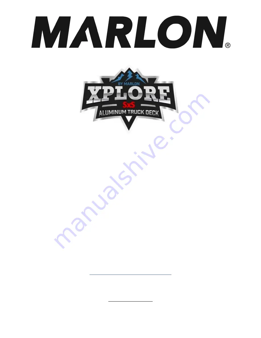 Marlon Xplore SXS Assembly/Mounting Instructions Download Page 1