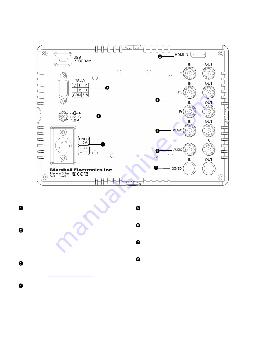 Marshall Electronics V-LCD70-AFHD Operating Instructions Manual Download Page 7