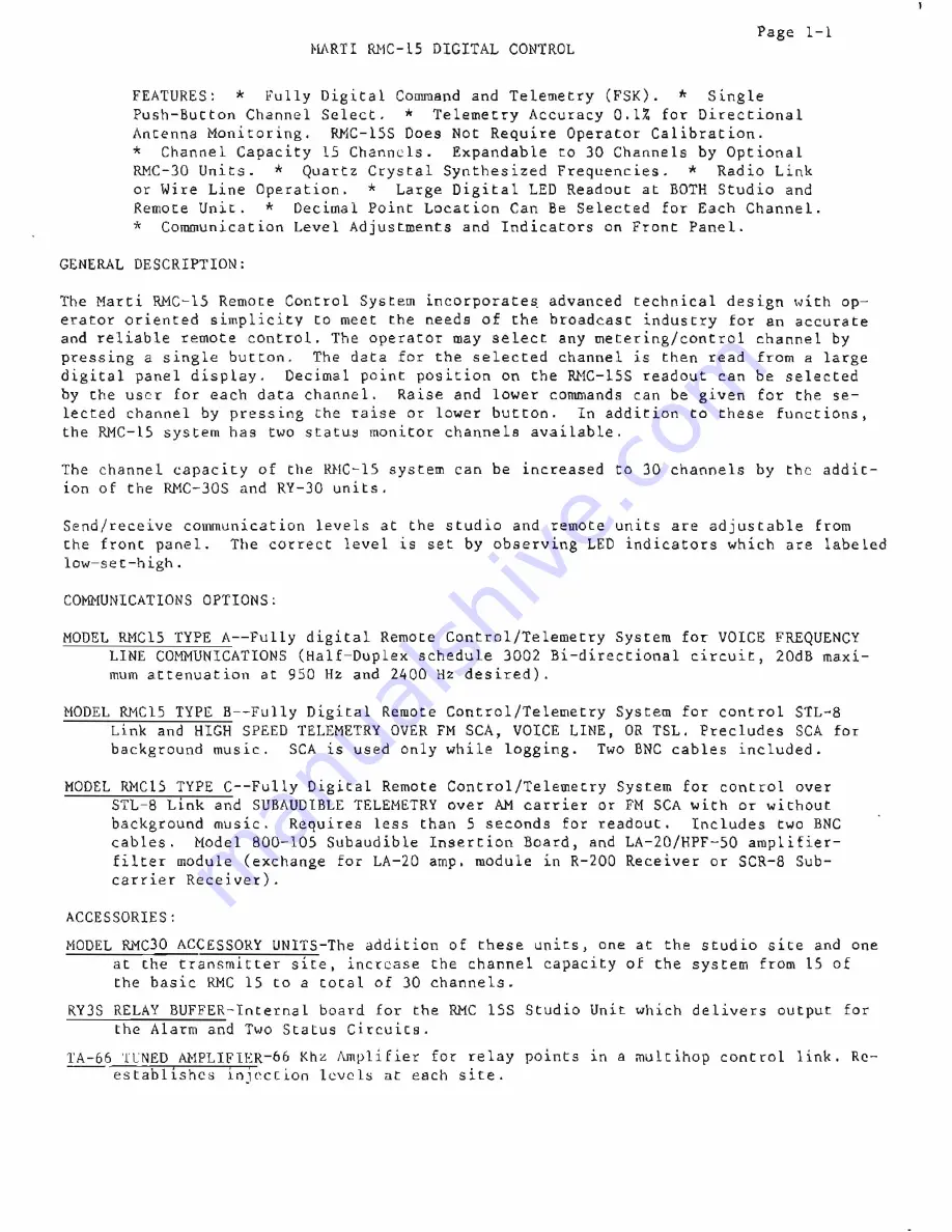 Marti Electronics RMC15 A Instruction Manual Download Page 5