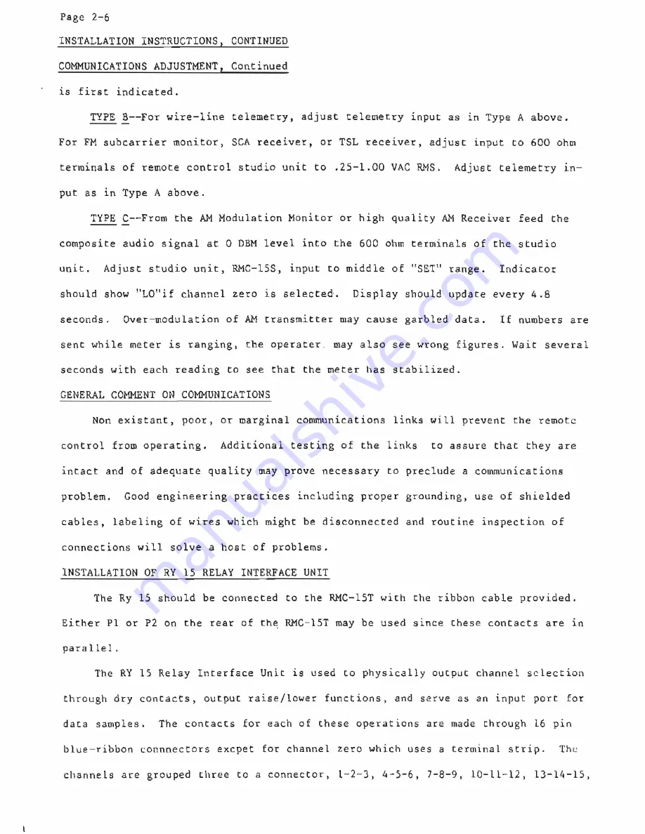 Marti Electronics RMC15 A Instruction Manual Download Page 18