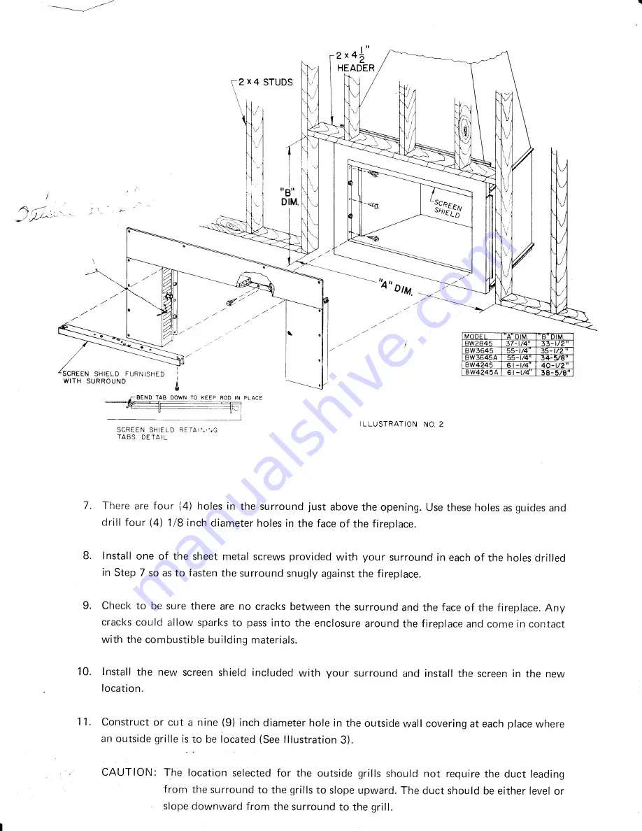 Martin Industries BW4245A Installation Instructions Manual Download Page 19