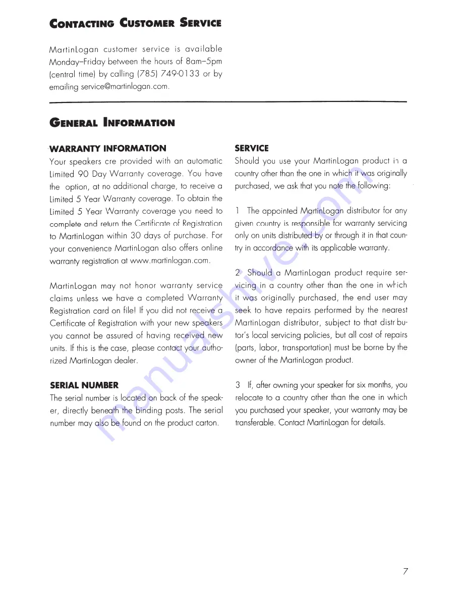 MartinLogan Motion SLM User Manual Download Page 7