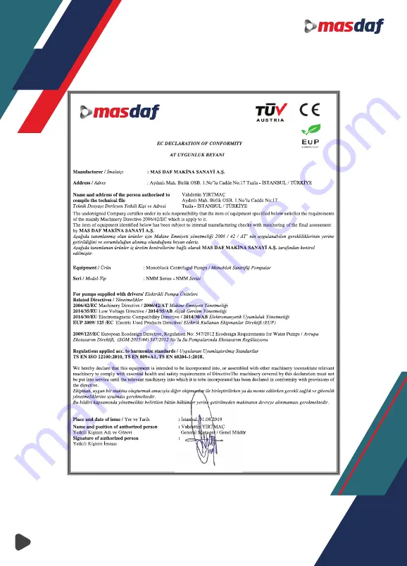 Masdaf NMM Series Скачать руководство пользователя страница 2