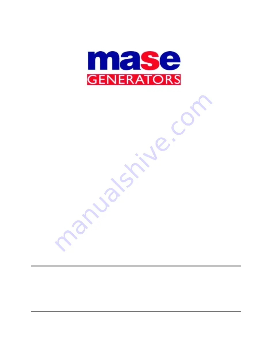 Mase IS13.5 Usage And Maintenance Manual Download Page 1