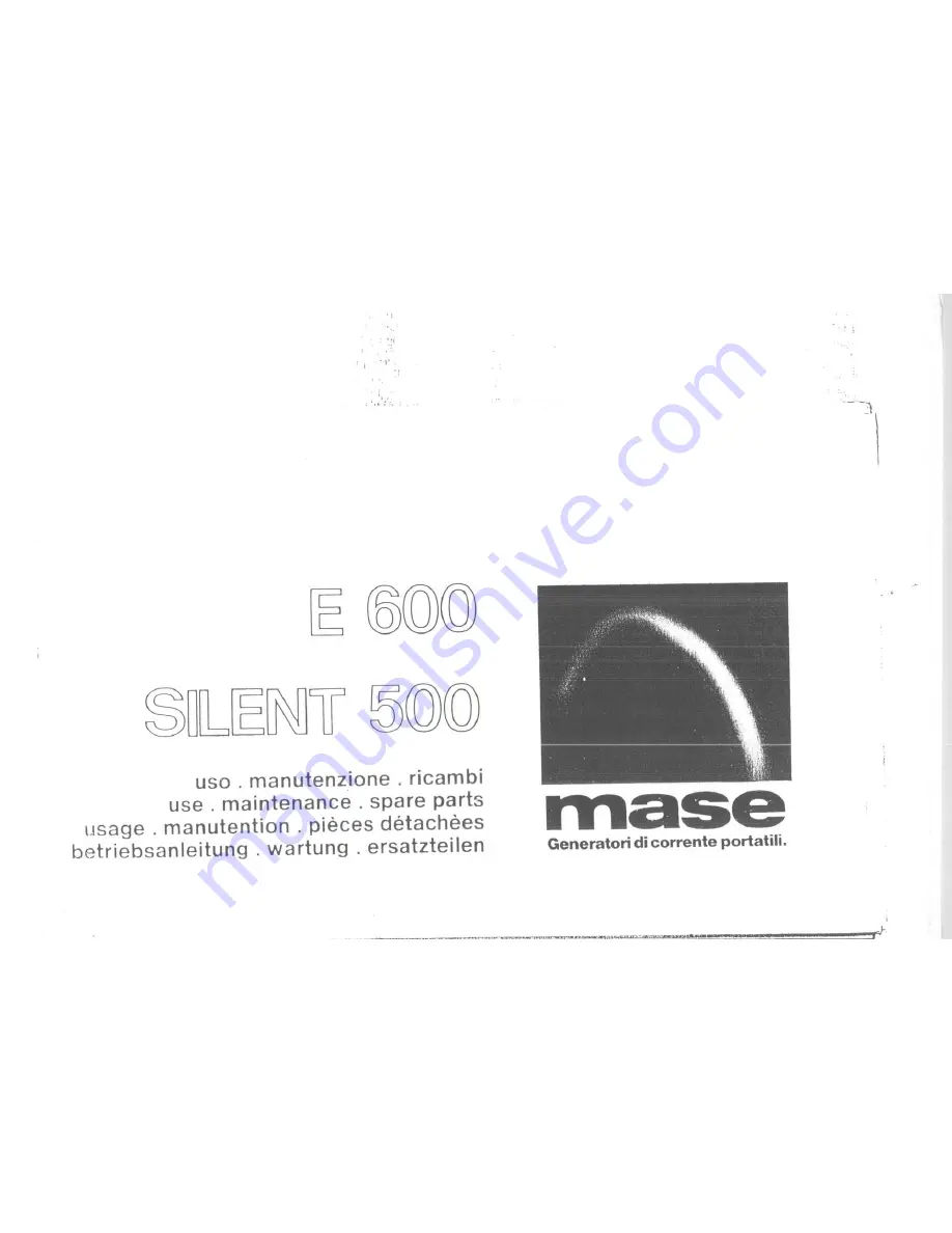 Mase Silent 500 Use, Maintenance, Spare Parts Download Page 1