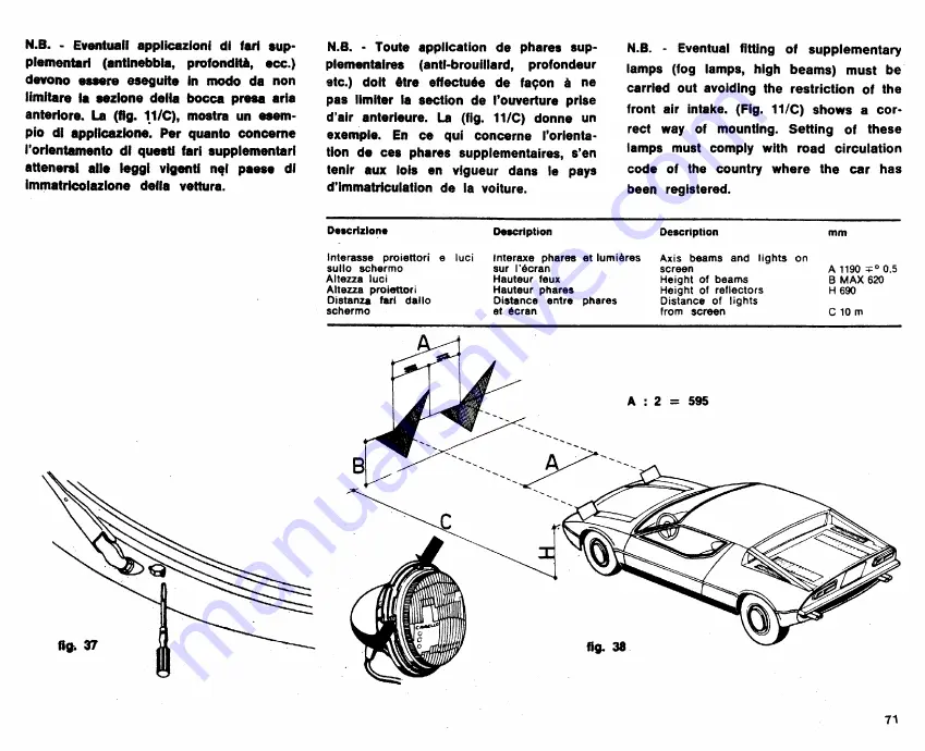 Maserati Merak AM 122 Скачать руководство пользователя страница 73