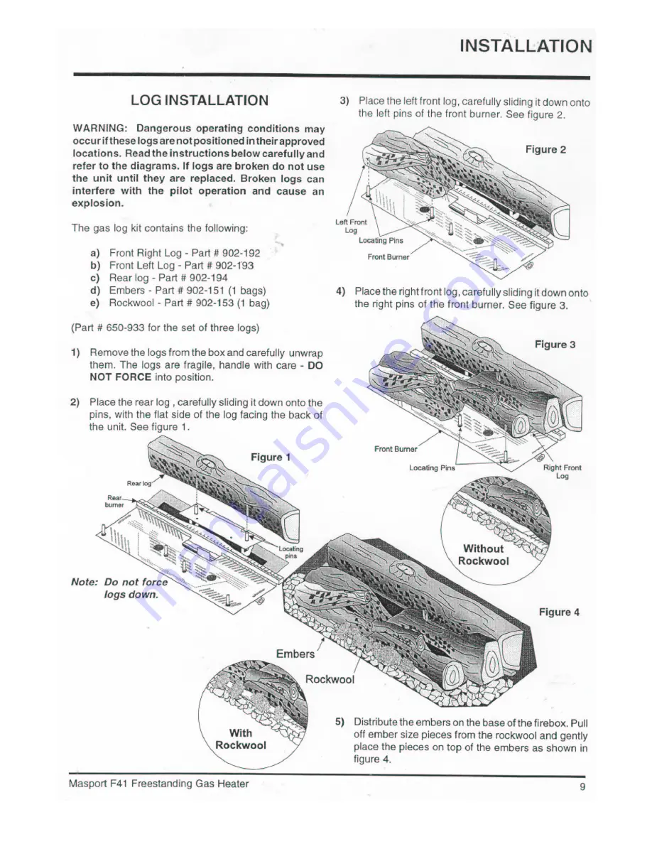 Masport F41-LP Owners & Installation Manual Download Page 9