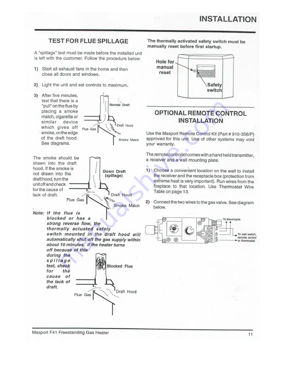 Masport F41-LP Owners & Installation Manual Download Page 11