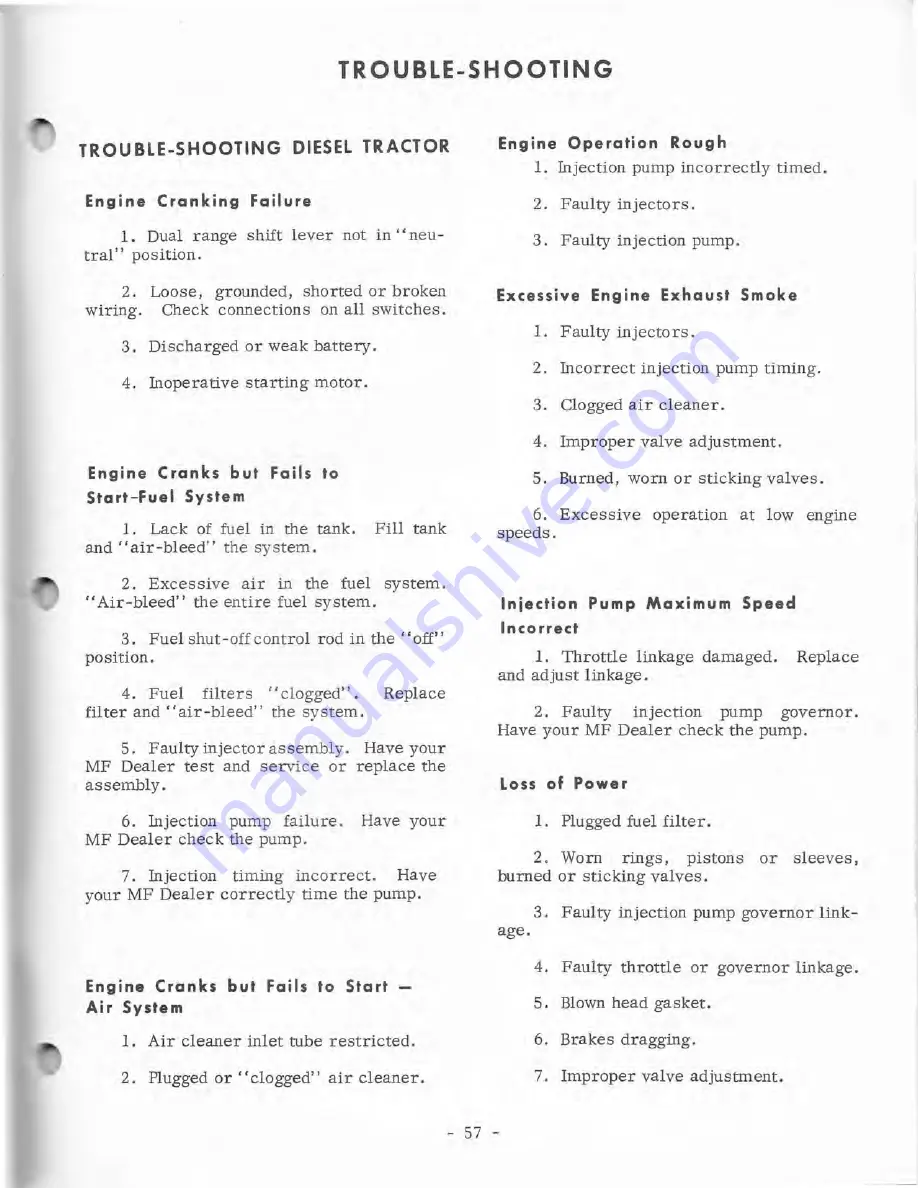 MASSEY FERGUSON MF 135 Operator'S Manual Download Page 66