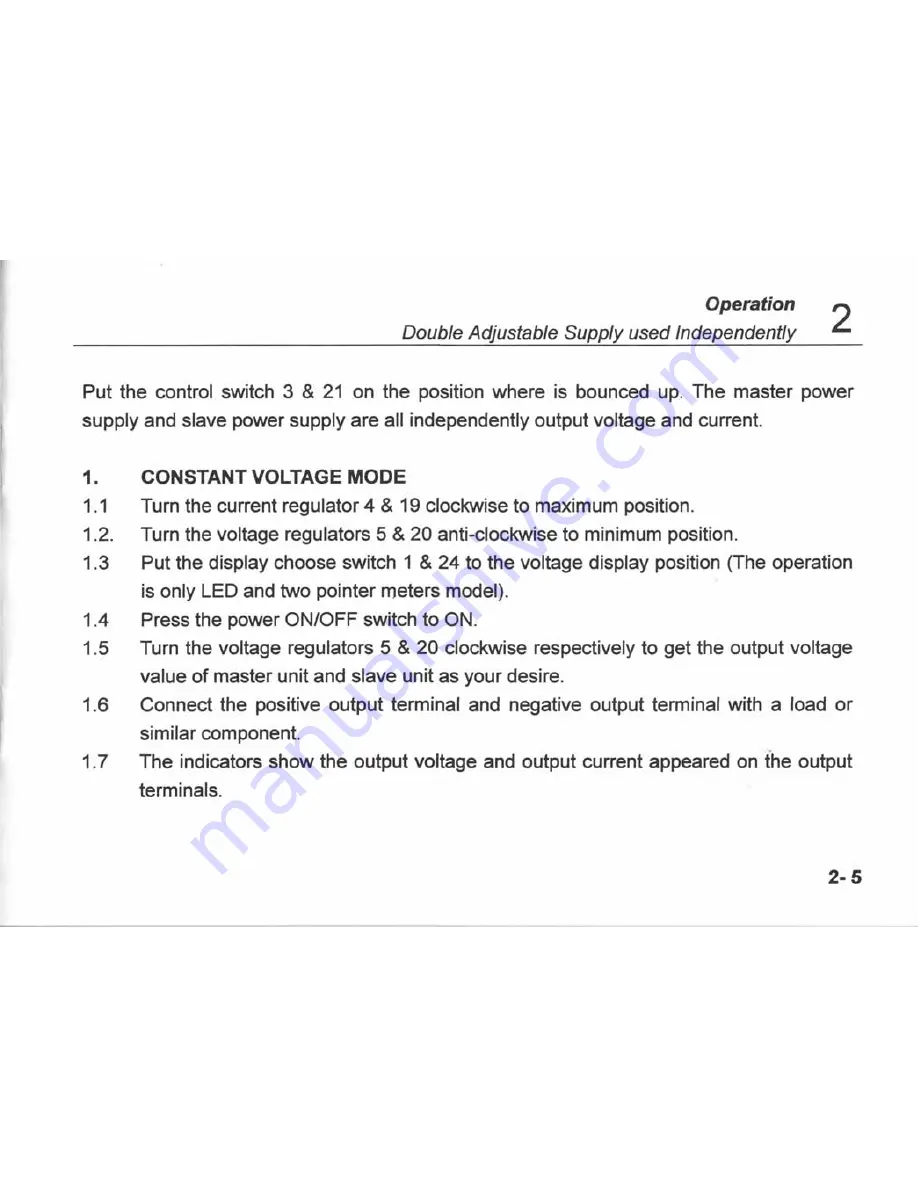 Mastech HY3000 double series User Manual Download Page 25