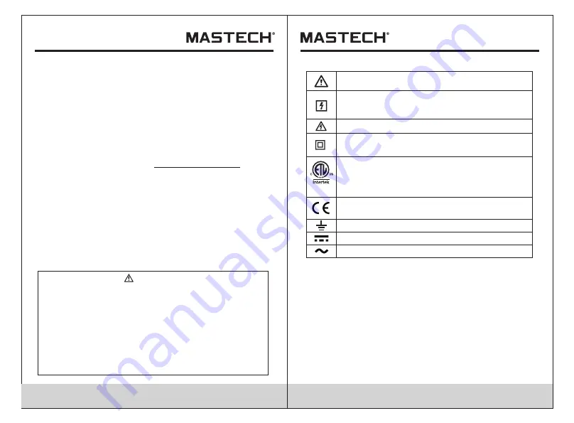 Mastech MS2601 Скачать руководство пользователя страница 3