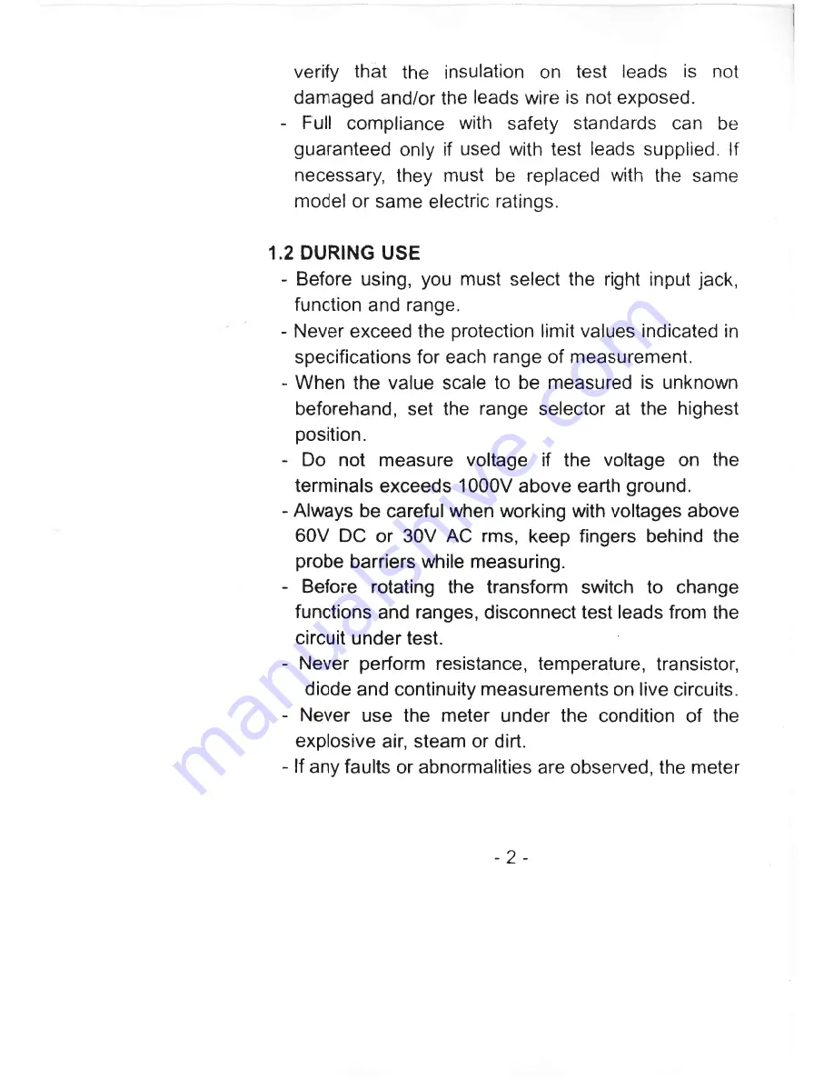 Mastech MS8230B User Manual Download Page 4