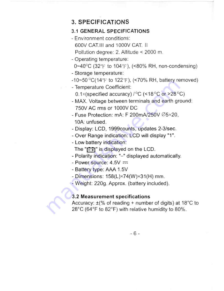 Mastech MS8230B User Manual Download Page 8