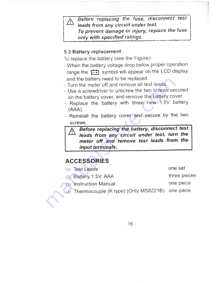 Mastech MS8230B User Manual Download Page 18