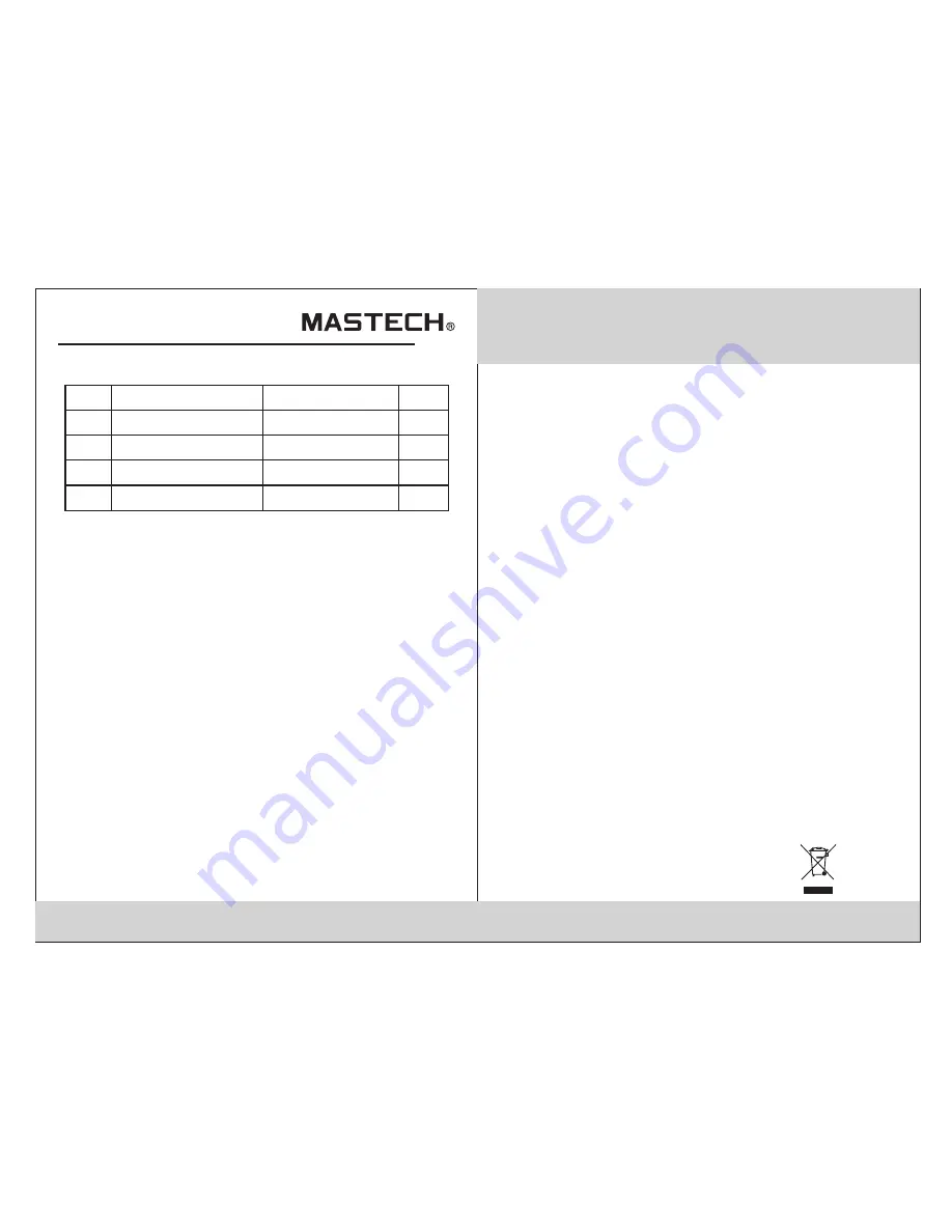 Mastech MS8250D User Manual Download Page 12