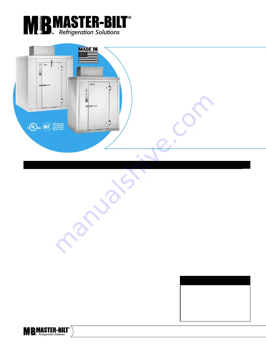 Master Bilt CM/CL Series Specifications Download Page 1