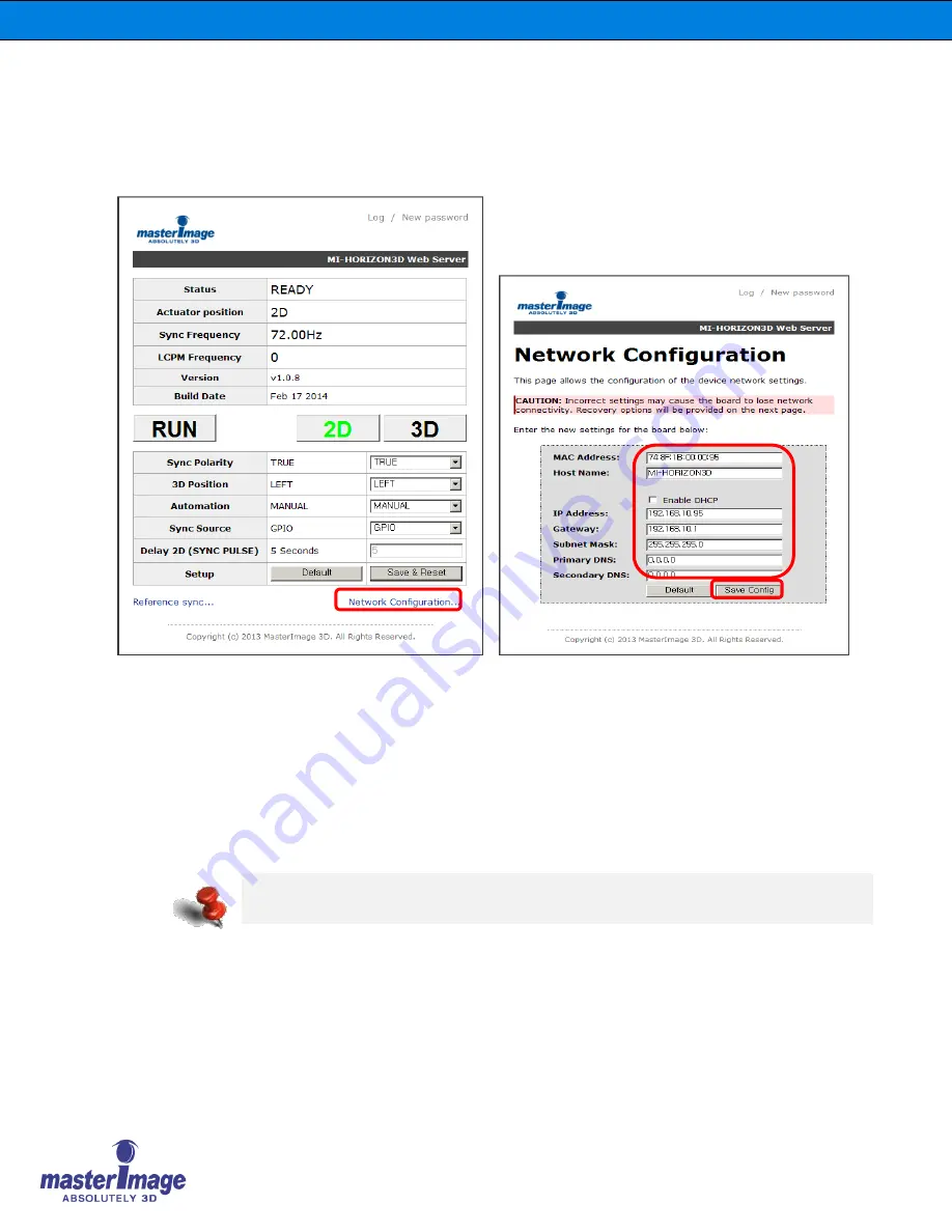 Master Image MI-HORIZON3D Installation & Operation Manual Download Page 37