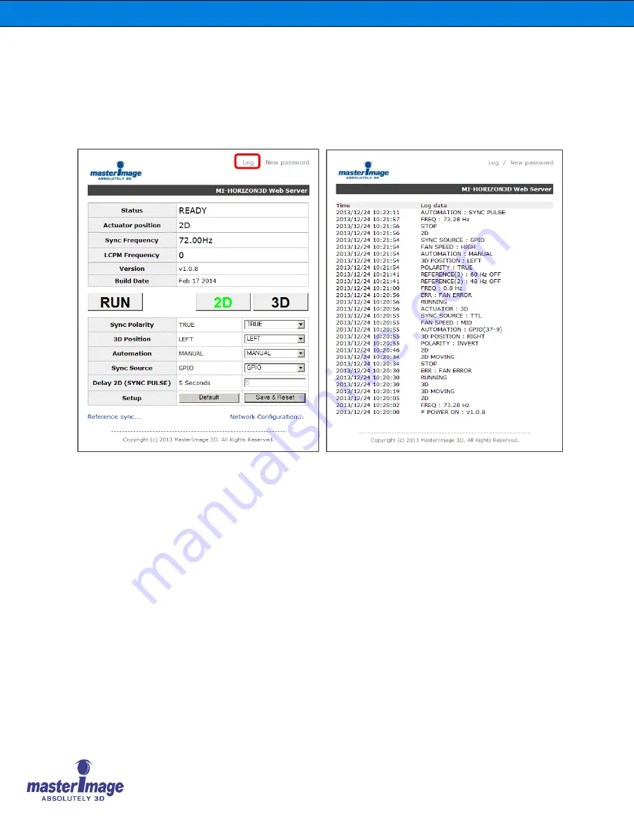 Master Image MI-HORIZON3D Installation & Operation Manual Download Page 39