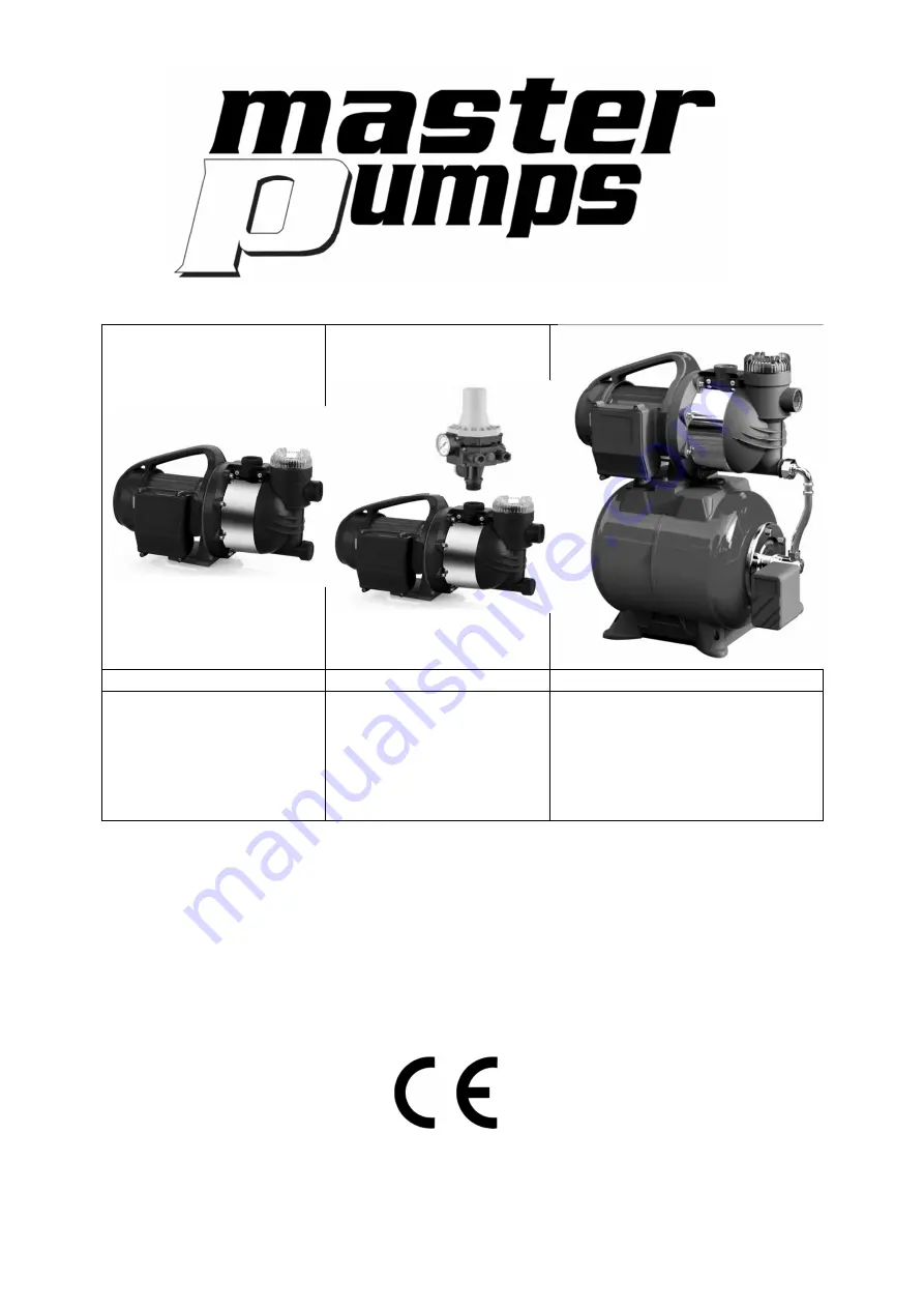 Master Pumps MPXI1102 Скачать руководство пользователя страница 1