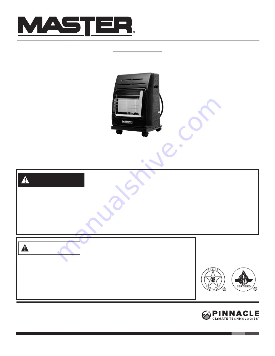 Master MH-18-PCH-A User'S Manual And Operation Instructions Download Page 1