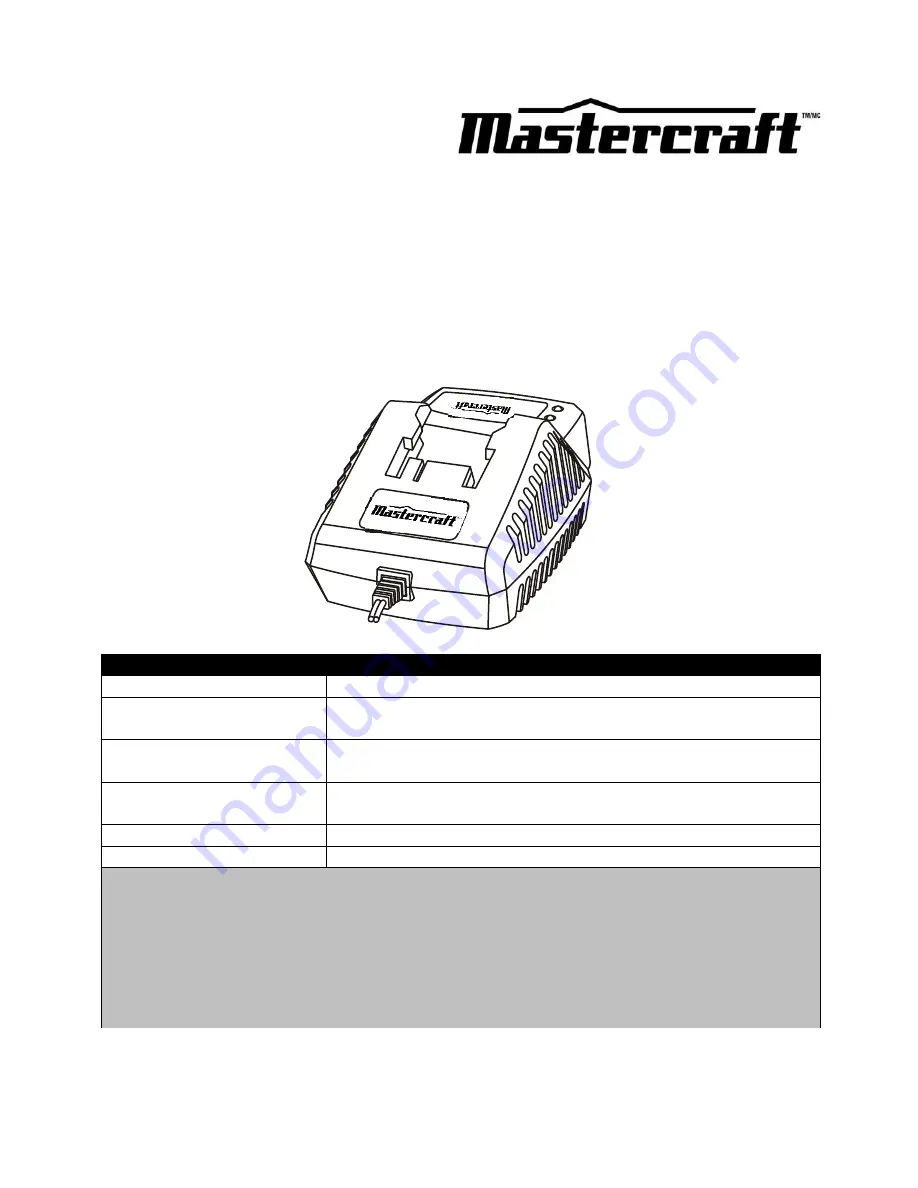 MasterCraft 054-3166-0 Owner'S Manual Download Page 1