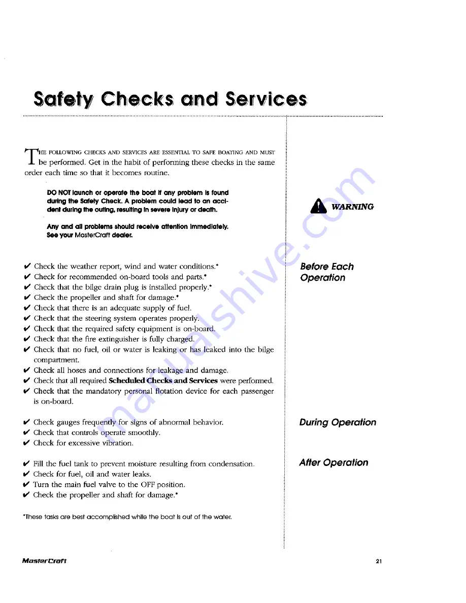 MasterCraft PowerStar 200 Owner'S Manual Download Page 23