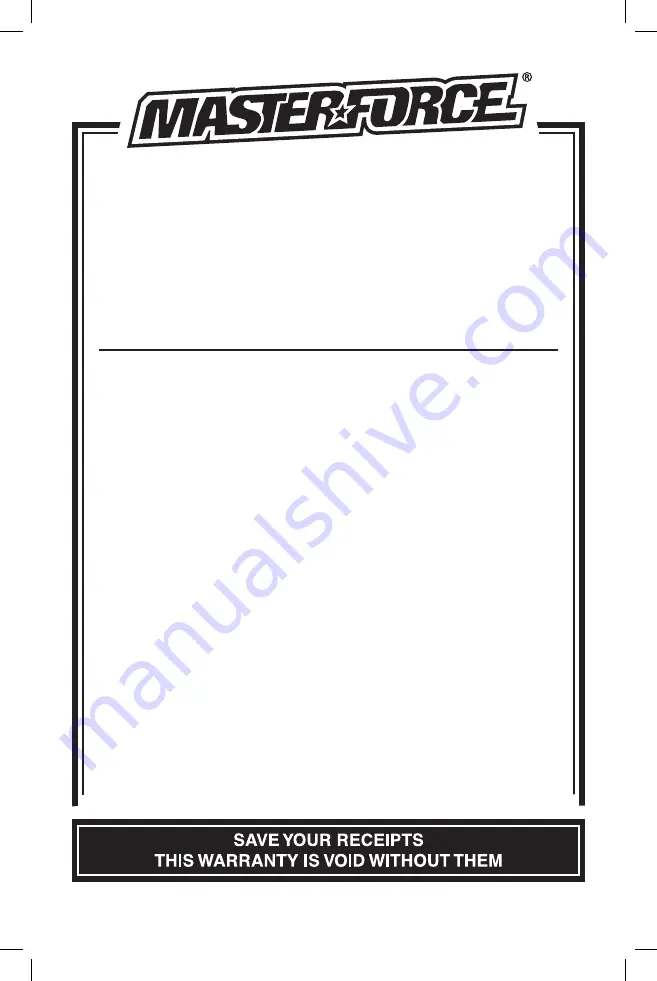 MasterForce 260-9513 Operator'S Manual Download Page 15