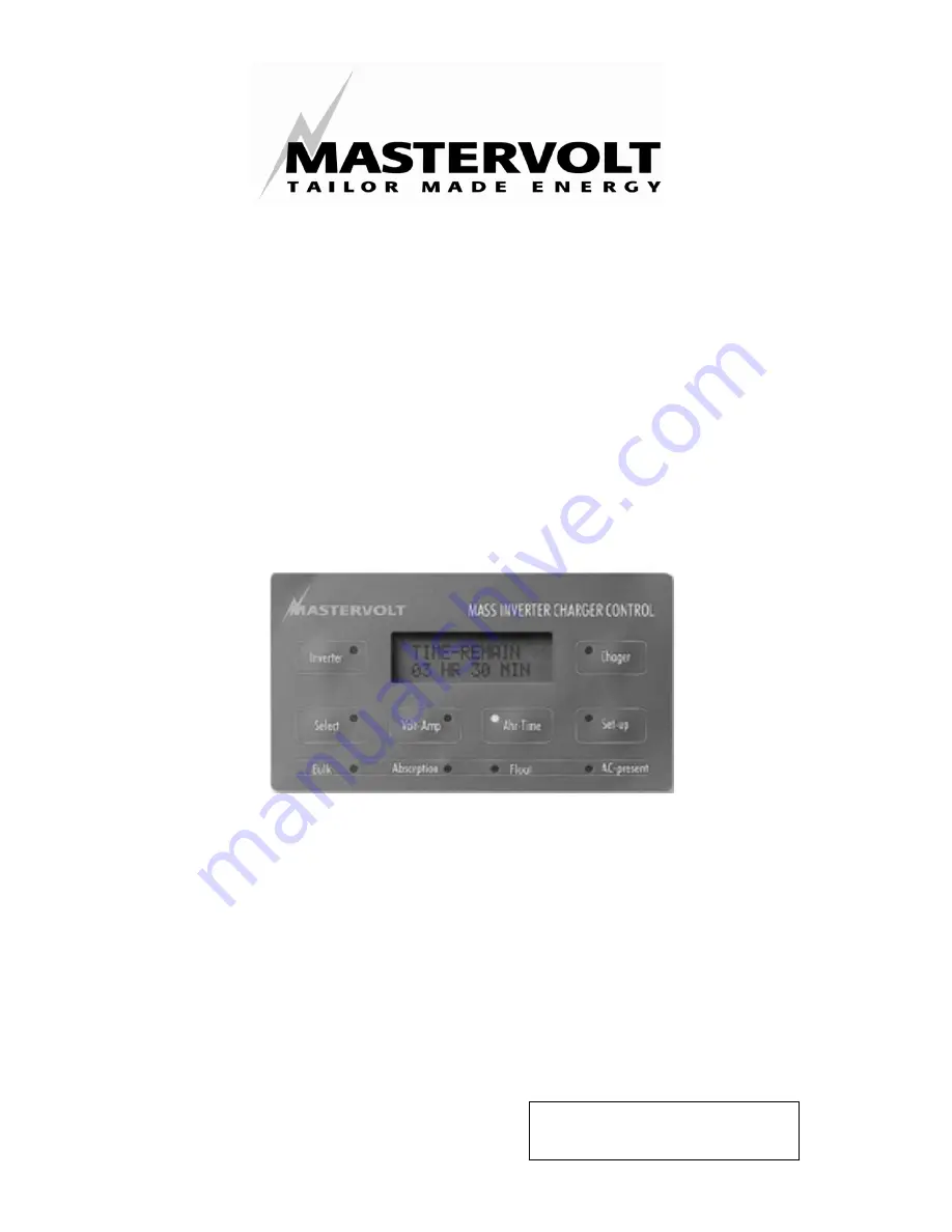 Mastervolt 70403105 User Manual Download Page 1