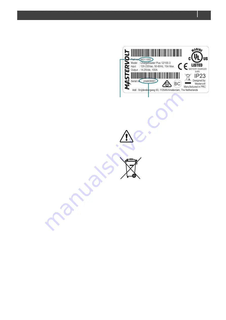 Mastervolt chargemaster plus 12/100-3 User And Installation Manual Download Page 3